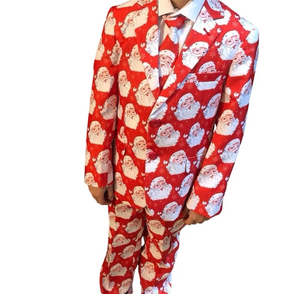 Kids Christmas Suit Classic Santa Print Suslo Couture - Picture 10 of 10